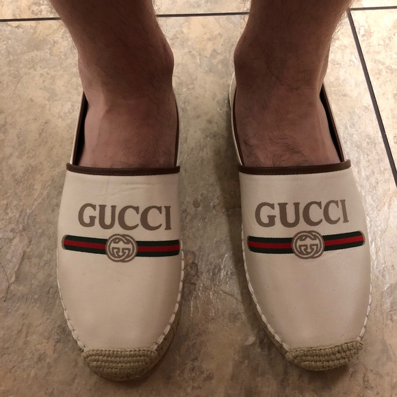 gucci logo canvas espadrilles